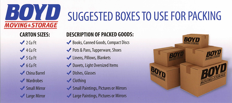 Boyd Moving Ottawa - order moving supplies list 